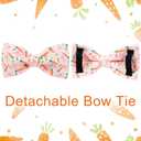 Easter Dog Collar with Bow Tie, Cotton Bunny Bowtie for Large Girl Boy Dog, Cute Rabbit Pet Collar with Metal Buckle, Gift, S