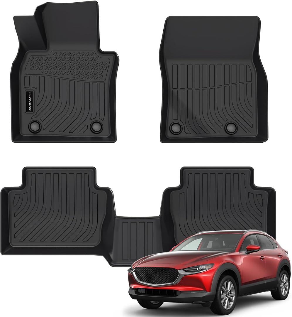 Auxko Floor Mats Fit for Mazda CX-30 2026-2020 | All Weather,All Season,Odorless,Anti Slip,Rain&Salt Resistant,TPE Material,Black,Accessories