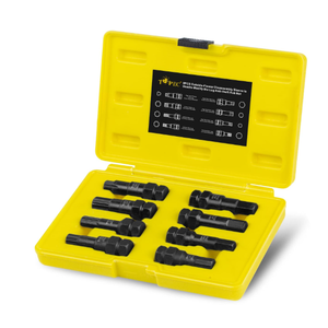 Topec Outside 8pcs Locking Lug Master Key Set, SAE/Metric Disassembly Sleeve, Wheel Lock Removal Kit for The Purpose of Easily Removing Locking Lug Nuts on Aftermarket Wheels