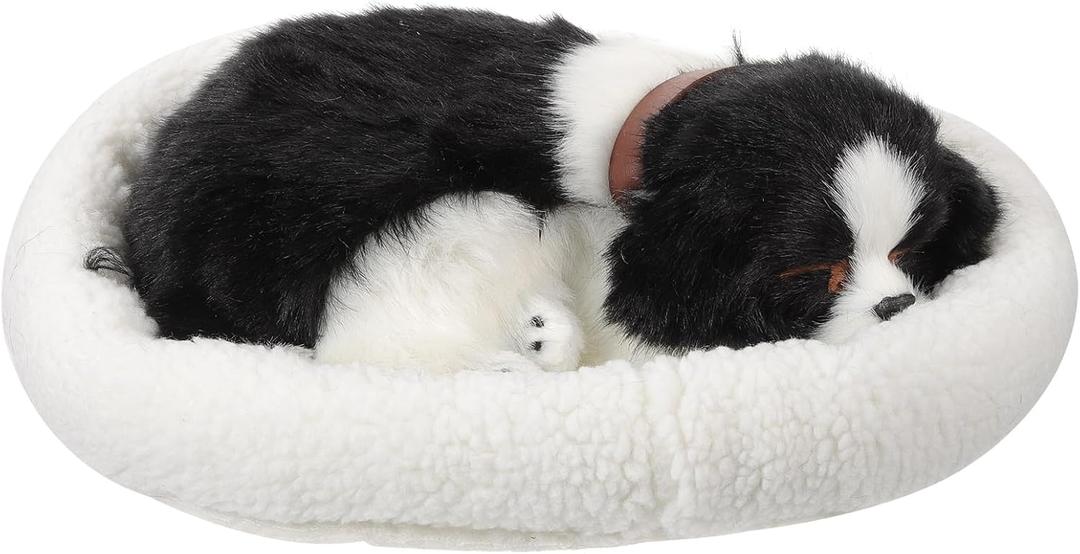 Border Collie Stuffed Animal, 12 Inch Realistic Dog Decor, Breathing Stuffed Animal Huggable Breathing Perfect Petzzz for Home Car
