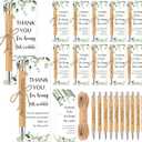 Fulmoon 20 Set Appreciation Gifts May You Be Proud Sign Wood Bamboo Pens with Thank You Bookmark Cards Back to School Gifts for Classroom Teacher Student Boss Employee Party Favor Coworker