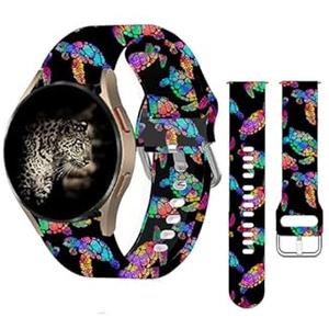 20mm Silicone Sport Bands Compatible with Galaxy Watch 6/ Watch 5/ Galaxy Watch 4 40mm 44mm/ Classic 42mm 46mm/ Watch 3 41mm, Active 2 Watch Bands, Cute Replacement Strap for Girl(Watercolor Sea turtle)