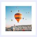20x20 Picture Frame White with 16x16 Mat, Display Photo 16x16 with Mat or 20 x 20 Without Mat, Wall Hanging Large 20x20 Poster Frame with Shatter Resistant Plexiglass, White