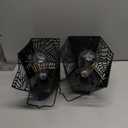 WONDER GARDEN Halloween Lantern Lights, 2 Pack Solar Hanging Spider Wed Lights, Metal Decorative Light for Outdoor Porch Yard Garden Tree Decor