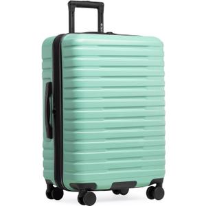 U.S. Traveler Boren Polycarbonate Hardside Rugged Travel Suitcase Luggage with 8 Spinner Wheels, Aluminum Handle, Mint, Checked-Medium 26-Inch