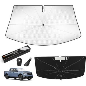 Windshield Sun Shade Umbrella Custom Fit for Ford Maverick 2022-2025 Foldable UV Protection Car Cover, Emergency Rain Shield & Dashboard Protector - Durable Auto Accessory