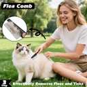 3PCS Self Cleaning Slicker Brush & Pet Grooming Rake & Flea Comb for Dogs, Cats and Horses | Double-Sided Dematting Comb & Skin Friendly Deshedding Grooming Tool | Premium Pet Supplies (Blue)