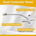 Foam Cannon Gun Dual Connector Accessory for Pressure Washer, Double Tip Attachment Soap Cannon with Power Washer Short Gun, Car Wash Foam Gun Kit, 1/4" Quick Connect, 5 Nozzles Tips
