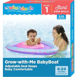 SwimSchool Infant Baby Pool Floats, Free Swimming, Super Buoyant  Ages 6-24 Months  Multiple Colors/Styles  Adjustable Canopies and Seats, Splash & Play Baby Floaties (Lil Narwal)