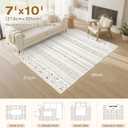 Cotiled Boho 7x10 Area Rug for Living Room: Large Moroccan Washable Rug