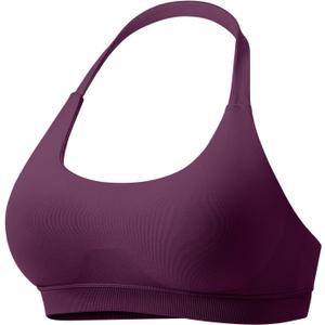 VOYJOY Women Workout Impact Bras Medium Low Support Halter Sports Bras Seamless Open Back Gym Padded Yoga Crop Top (Small, Black Cherry)