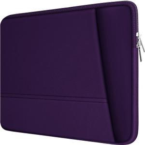 Laptop Sleeve Case 15.6 inch, Sturdy Portable Monitor Computer Laptop Case, Carrying Sleeve Bag 15.6'' with Pockets for MacBook PC Mac HP Lenovo Dell Asus Xbox Switch, Deep Purple
