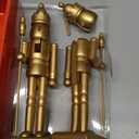 Roowest 2 Pcs Christmas Nutcracker Figure 7 Inch Gold Wooden Doll Decoration Set Including Nutcracker Blank Toys with King Shape and White Beard for DIY Crafts Christmas Decorations