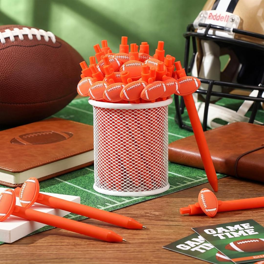 40 Pcs Football Pens Sports Party Favor Funny Football Accessories Ballpoint Pens Bulk Gifts for Company Office Colleagues Teacher Team Adults Birthday Goodie Bags Stuffer
