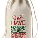 Funny Christmas Wine Bag, Have Yourself a Merry Little Christmas Wine Bags for Wine Bottles Gifts, Merry Xmas New Year Vacation Party Decorations Gifts for Women Men