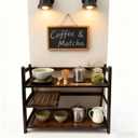 Bamboo Matcha Station Organizer - Large Capacity 3-Tier Shelf, Easy to Install for Matcha and Coffee Bar Accessories, Perfect for Tea and Coffee Enthusiasts. (brown, large)