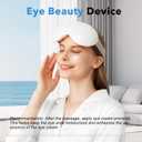 Eye Massager with Heat and Cooling for Migraines 14 Massage Nodes for Eye Strain Relief, Rechargeable Bluetooth Music, Improve Sleep,Eye Strain Relief, Birthday Gifts for Women and Men(White)