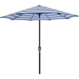 Blissun 9' Outdoor Patio Umbrella, Outdoor Table Umbrella, Yard Umbrella, Market Umbrella with 8 Sturdy Ribs, Push Button Tilt and Crank