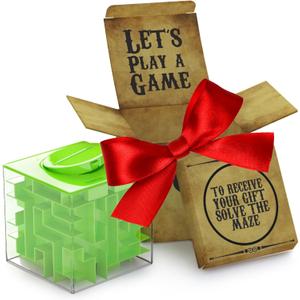 aGreatLife Money Maze Puzzle Box, ABS Material, All Ages, 1 Piece, 3x3 Cube, Green, Intermediate Skill Level, Portable, Unisex