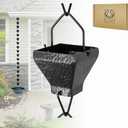 U-nitt Rain Chain Water Collection for Gutters, Rainwater Catcher & Diverter, 8.5 FT Chains for Outside Garden, Black Square Cups, Roof Downspout, Works with Heavy Rain, w/ Gutter Clip for Rainchains