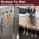 2 x 3D Printed Poseable Skeleton Fridge Magnets, Magnetic Skeleton for Refrigerator, Mini Skull Fridge Magnet with Movable Joints, Funny Vintage Gothic Figurine for Kitchen Locker Whiteboard (Iridescent)