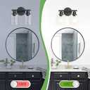Guliaofo 2-Light Black Bathroom Light Fixtures, E26 Modern Vanity Lights for Bathroom with Clear Glass Shade, Wall Lamps for Mirror Kitchen Hallway Cabinet Living Room Sconces Lights