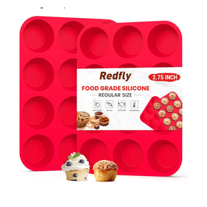 Redfly 1 Pack Silicone Muffin Pan & Cupcake Pans for Baking - 12 Cup Regular Size BPA Free Egg Bites MoldsAmazon's