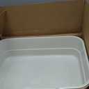 Extea Large Cat Litter Box with High Sides,Cat Boxes for Indoor Cats,Cat Litter Pan for Kitty,Litter Box with Low Entry,Easy to Clean,Anti-Splashing,23.6" x15.7" x6.2" (White)