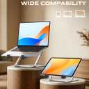 RIWUCT Ultra-Slim Portable Laptop Stand for Desk, Height Adjustable & Dual-Bar Support Laptop Riser Holder, Ventilated Computer Notebook Stand Mount, Compatible with MacBook/Dell/HP(10-15.6")
