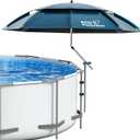 ECOPOOLTECH 7' Above Ground Pool Umbrellas, Outdoor Pool Sunshade for Oval or Rectangular Swimming Pools, Multi-functional Patio Umbrella for Garden/Pool Deck/Backyard, Must have Pool Accessories