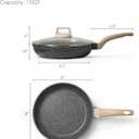 CAROTE Non Stick Frying Pan Skillet, 8" Nonstick Fry Pan with Glass Lid, Egg Pan Omelet Pans, Granite Cookware, PFOA Free (Classic Granite, 8-Inch)