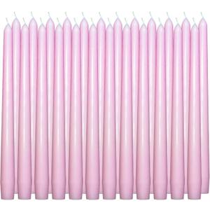 24 Pack Pink 10-Inch Taper Candles, Unscented & Smokeless Dripless Candlesticks 7-8H Long Burn Time - Paraffin Wax Ideal for Wedding, Holiday, Dinner Table, Home Decor, Parties, Christmas