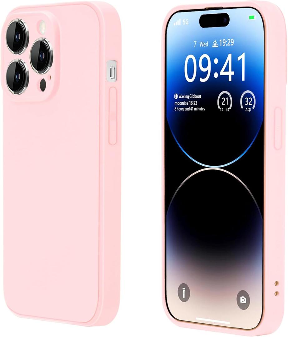 Compatible with iPhone 15 Pro 6.1 Inches Case,New Upgraded Military-Grade Shock-Proof Camera Lens Provides Full Body Protection for Men and Women(Light Pink)