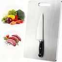 3 PCS Stainless Steel Board for Kitchen, Non-Staining&Odor-Free, Burr-Free Edges, Dishwasher Safe, Non Toxic Cutting Boardfor Home & Commercial Food Prep (S+M+L)