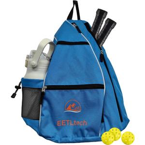 Pickleball Bag, Dry Wet Pockets Gym Bag With Mesh Water Bottle Holder Adjustable Shoulder Strap, Pickleball Sling For Men And Women