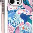 2 x ZHEGAILIAN Case for iPhone 13 Pro,[Compatible with MagSafe] - Pink,Wireless Slim Clear Shockproof Protective Cover for Women GirlCoral Jellyfish Whale Shark