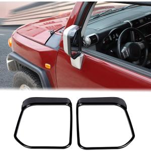 Aunginsy Rear View Mirror Rain Visor Guard Frame Fit Toyot@ FJ Cruiser 2007-2021 Rear Side Mirror Rain Eyebrow Frame Waterproof Auto Mirror Rain Visor Smoke Guard Sun Visor Eyebrow Frame Accessories (Piano-Black)