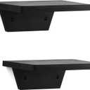 PHOENANCEE Small Floating Shelves,Speaker Shelf,Trapezoid Wall Shelf for Table Lamp Plants Display,Decorative Wood Ledges Chic for Living Room,Bedroom,Kitchen,Office,Pine,8x6 Inch,2 Pack(Black)