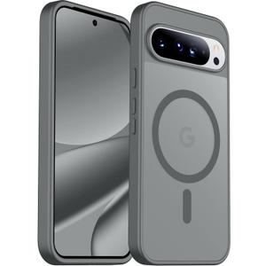 SPIDERCASE Magnetic for Google Pixel 10/Pixel 10 Pro Case, Military Grade Drop Protection Slim Translucent Matte Shockproof Anti-Fingerprint Phone Case for Pixel 10/10 Pro, Gray