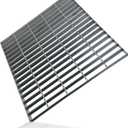 17.7x17.7 Galvanized Steel Drain Grate, B125 Class Sewer Grate, Weather-Resistant Outdoor Drain Cover, Heavy Duty Channel Grate, Silver Square Drainage Grate (45cmX45cm)