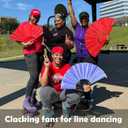 2 x 13inch Large Rave Fan Popping Fan Clacking Fans for Line Dancing,Hand Fans for Women Foldable,Boots on The Ground Fan,Portable for Outdoor,Wedding,Party,Decoration(Blue,1 Pack)