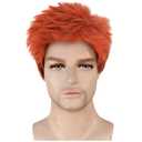 HUNIGIR Mens Orange Wig Short Straight Male Ginger Red Wig Layered Heat Resistant Synthetic Hair for Halloween Cosplay Anime Party