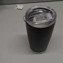 SANDJEST Black Tumbler 20oz Stainless Steel Double Wall Vacuum Insulated, Travel Coffee Cup, Gifts for Men Women Birthday Christmas