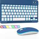 LAMA 7 Colors Backlit Bluetooth Keyboard and Mouse Combo for iPad Pro/Air/Mini, Ultra-Slim Rechargeable Wireless Keyboard and Mouse for iPhone 15/14/13 Pro/Samsung/PC/Laptop/iOS/Windows/Android,DBL