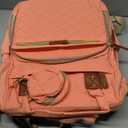 Diaper Bag with Changing Station, Waterproof 3 in 1 Baby Diaper Backpack with Foldable Changing Pad, Large Travel Back Pack for Baby Girl Boy, Peach Pink