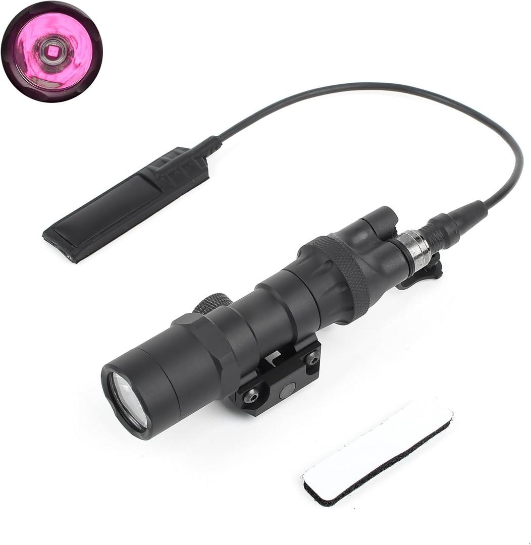 M300B IR Flashlight, No Logo Style Tactical IR Flashlights with Rear Wing Switch & Remote Pressure Switch for 2 Lighting Modes, Fit for 20mm Picatinny Rail