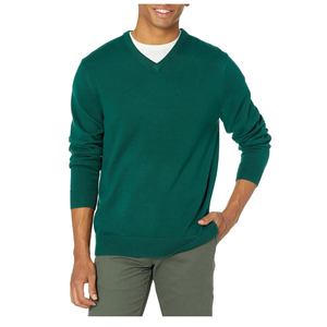 Amazon Essentials Men's V-Neck Pullover Sweater, Black, XXL