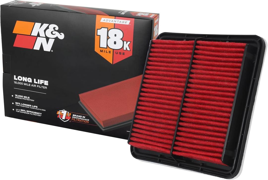 K&N Engine Air Filter: Long Life 18,000 Mile Replacement Air Filter: Compatible with 2003-2019 Subaru H4/H6 1.5/2.0/2.5/3.6L (Forester, Legacy, Outback, Impreza, WRX, Levorg, Crosstrek), KNA-2304