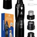 Petsaunter Dog Nail Grinder, 2-Speed and LED Light, Touch-Switch, TypeC, Quiet and Low-Vibration Dog Nail Trimmers, and 3 Ports for Large Dogs, Medium, Small Dogs Cats Pets with Hard or Thick Nail