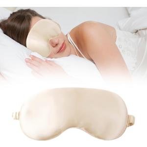 Nature Silk Sleep Eye Mask - Sleeping Mask for Women Men, Soft Pressureless Cooling Blackout Eye Covers for Sleeping, Light Blocking Eye Cover, Ideal Birthday Gift with Gift Package